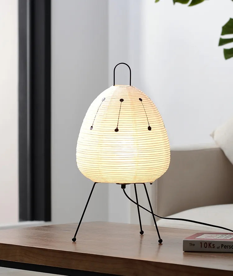 Japanese rice paper lamp for a Japandi, zen decor - Noguchi inspired