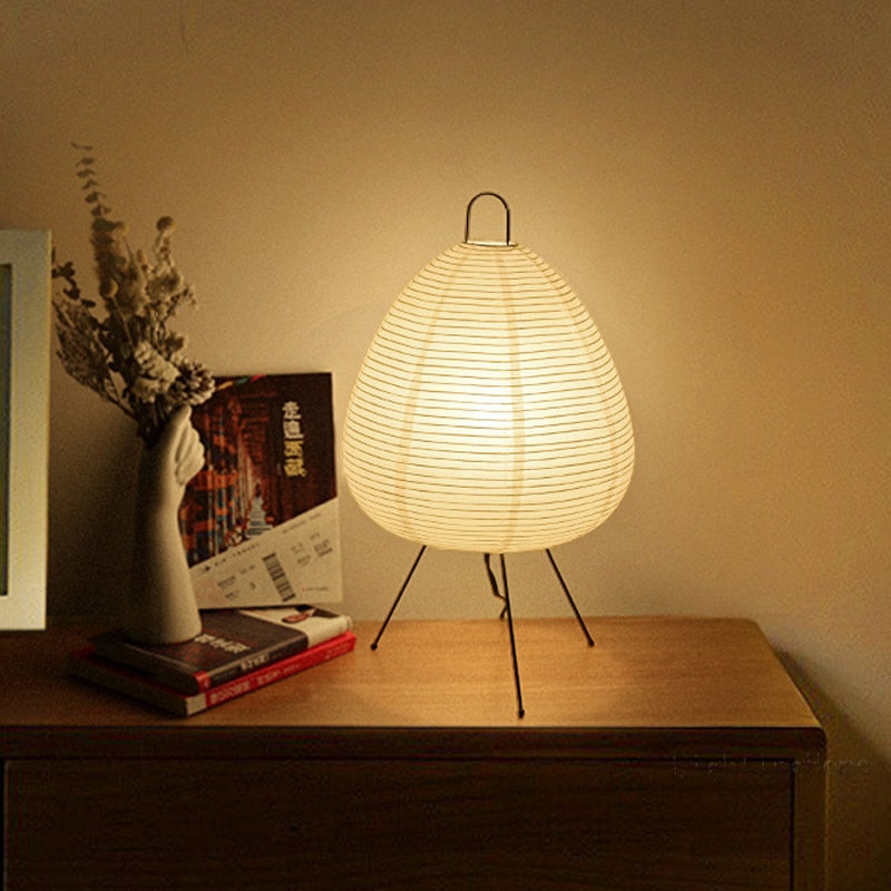 Japanese rice paper lamp for a Japandi, zen decor - Noguchi inspired